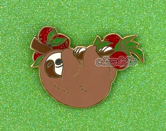 Apple Sloth Hard Enamel Pin - Chonky Sloth