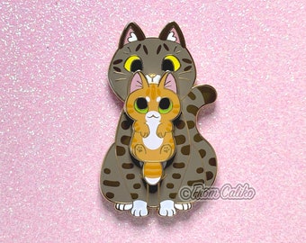 Mama Tabby Cat - Tabby Cat Hard Enamel Pin Momma Cat Mom