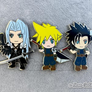 Final Fantasy VII 7 FF7 FFVII Enamel Pins - Cloud Sephiroth Zack