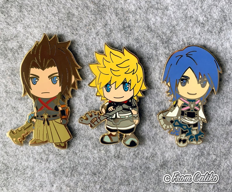 Kingdom Hearts Ventus Aqua Terra Wayfinder Trio Enamel Pin KH KH3 All 3