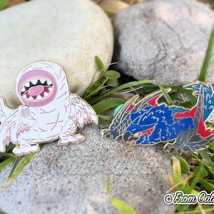 Monster Enamel Pins – Khezu and Nargacuga
