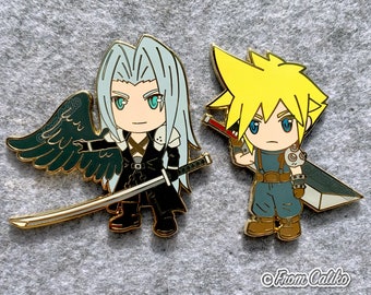 Final Fantasy VII 7 FF7 FFVII Emaille Pins - Cloud Sephiroth