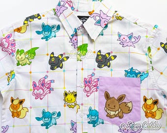 Eeveelutions Ditto Video Game Button Up Shirt