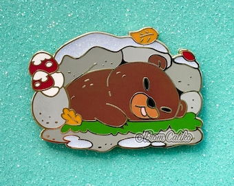 Fat Bear Hibernation Hard Enamel Pin - Chonky bear