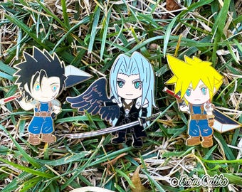 Final Fantasy VII 7 FF7 FFVII Enamel Pins - Cloud Sephiroth Zack