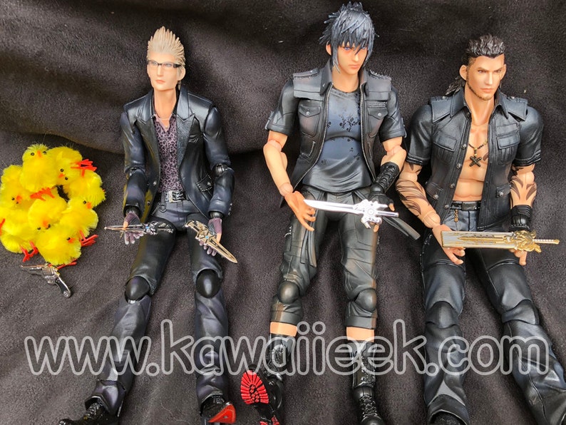 Final Fantasy XV FFXV Weapons Enamel Pins Noctis Ignis Prompto Gladiolus Sword Daggers Gun image 2