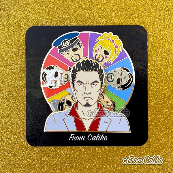 Yakuza Pin - Kiryu and Majima Everywhere Enamel Pin Spinner