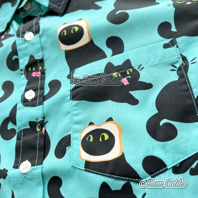 Void Cat Black Cat Button Up Shirt image 4