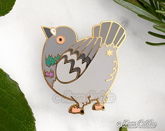 Pigeon Butt Hard Enamel Pin: Gold Accents