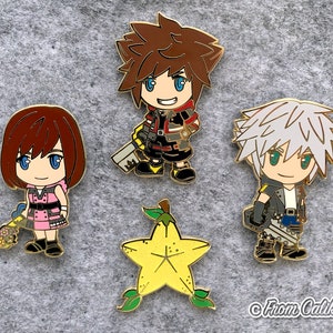 Kingdom Hearts Sora Riku Kairi Paopu Destiny Trio Enamel Pin KH KH3