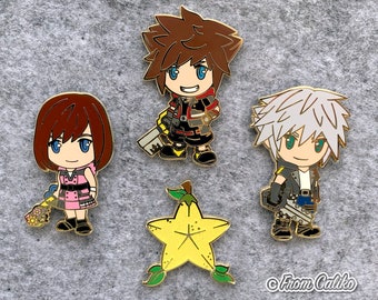 Kingdom Hearts Sora Riku Kairi Paopu Destiny Trio Emaille Pin KH KH3