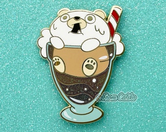 Root Bear Float Hard Enamel Pin - Root Beer Float Pin