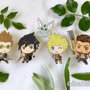 Final Fantasy XV FFXV Enamel Pins - Noctis Ignis Prompto Gladiolus Carbuncle