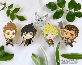 Final Fantasy XV FFXV Enamel Pins - Noctis Ignis Prompto Gladiolus Carbuncle