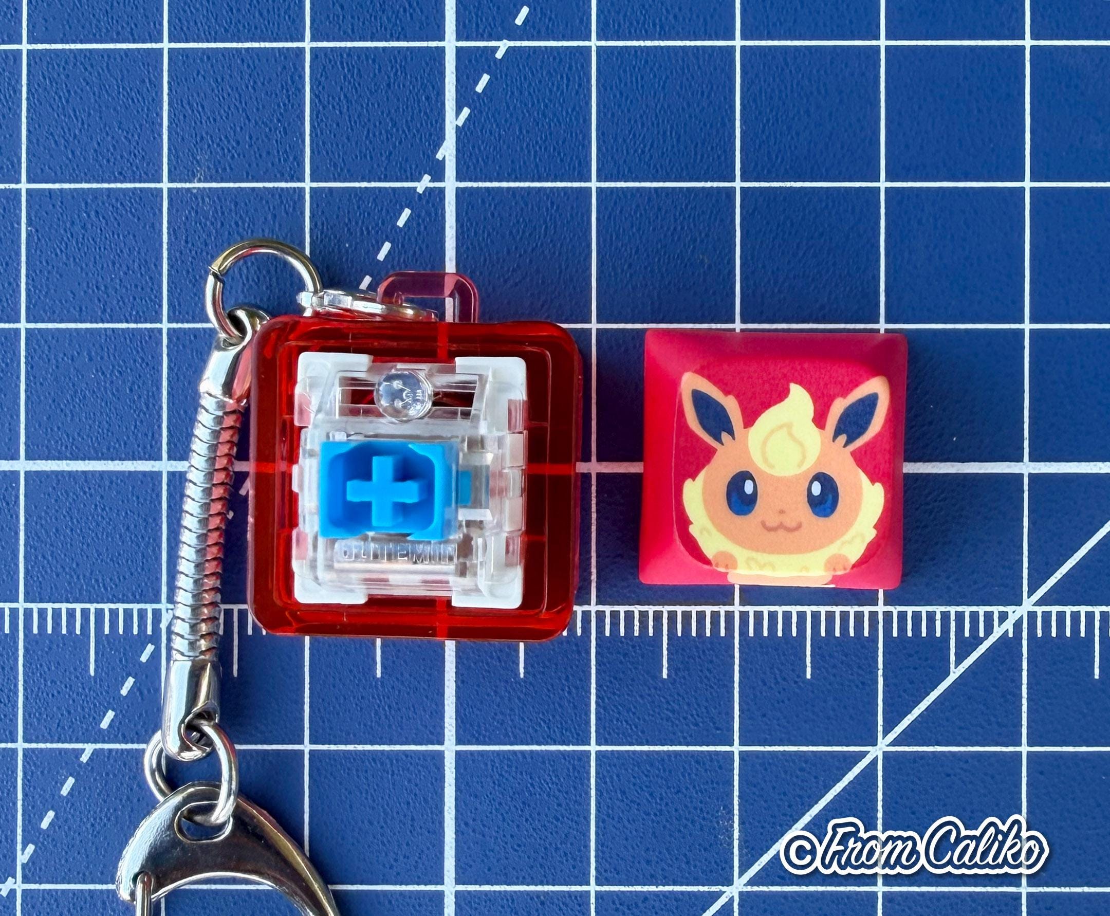 Fidget Keycap Light-up Poke Eeveelution Keychain - Etsy