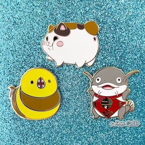 Final Fantasy XIV Enamel Pins - FFXIV Fat Cat Great Serpent of Ronka Namazu Hard Enamel Pin
