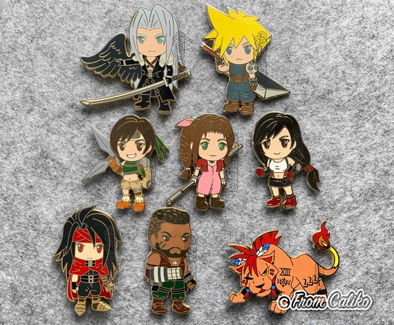 Final Fantasy VII 7 FF7 FFVII Enamel Pins Full Set - Cloud