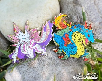 Monster Enamel Pins – Mizutsune and Lagiacrus