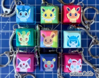 Llavero Fidget Keycap con luz y toque de Eeveelution