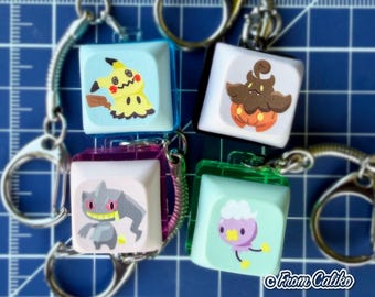 Fidget Keycap Light-up Keychain Poke Ghost Type B