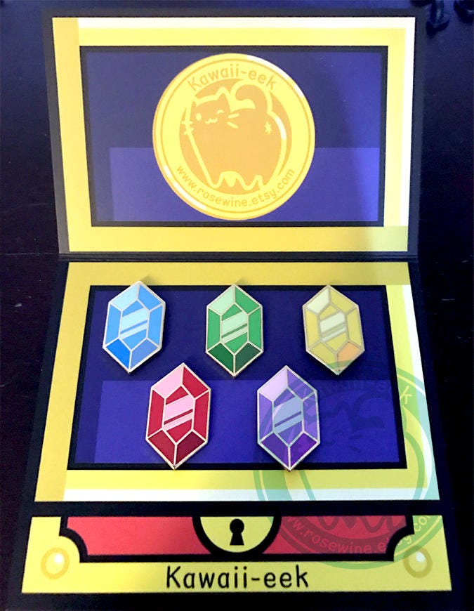 Set of 5 Rupees - Zelda Breath of the Wild Rupee Pins - Etsy Denmark