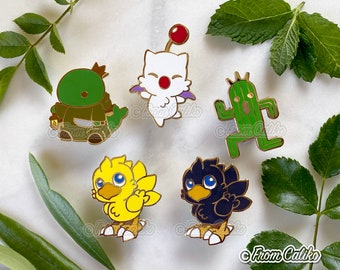 Final Fantasy Enamel Pins - Cactuar Chocobo Moogle Tonberry King