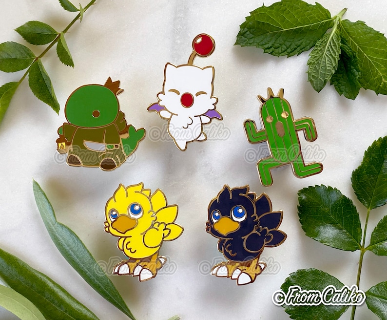 Final Fantasy Enamel Pins Cactuar Chocobo Moogle Tonberry King image 1