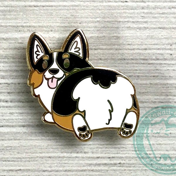 Corgi Butt Hard Enamel Pin - Tri Color