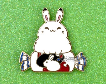 Weiße Hase Candy Enamel Pin - Chonky Hase