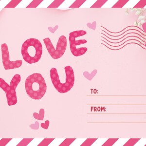 Roze illustratieve Happy Valentine's Day-kaart, digitaal bestand