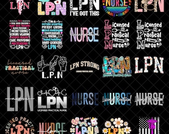 Lizenzierte praktische Krankenschwester PNG Bundle, LPN Sublimation Designs für Krankenschwestern, Praktische Krankenpflege Digitaler Download, Krankenschwester Leben PNG Clipart