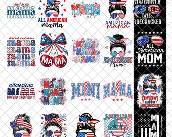 4th of July Mama Png, American Mama Checkered Png, 4th of July Png, Memorial Day Png, USA Png, American mama Png, Patriotic Mama Png