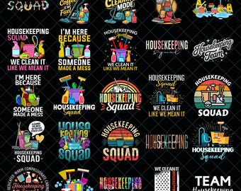Housekeeping Squad Bundle (PNG), Reinigungspersonal (PNG), EVS Week Appreciation (PNG), Housekeeper Life (PNG), Digitaler Download, Housekeeping Squad