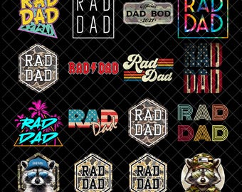 Camo Rad Dad Png Bundle, Rad Dad Png,  Cool Dad Png, Funny Camo Dad Png, Funny Father's Day Png, Retro Dad Png, Retro Fathers Day Png