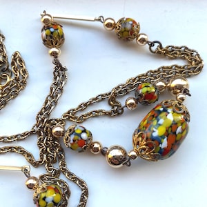 1960s, 70&#39;s Vintage Millefiori Murano Glass Necklace