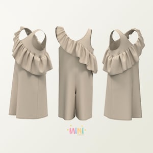 Ruffle Jumpsuit Sewing Pattern: Baby & Kids Sizes 1Y-10Y (PDF Pattern)
