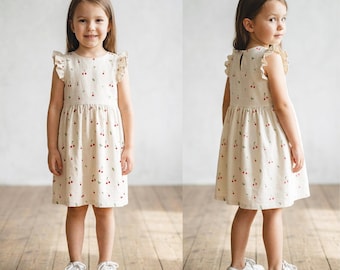 Girl Ruffle Dress PDF Sewing Pattern | Baby & Kids Sizes 1Y-10Y, Beginner Friendly (Instant Download)