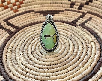 Iron Maiden Turquoise and sterling silver ring. size 8