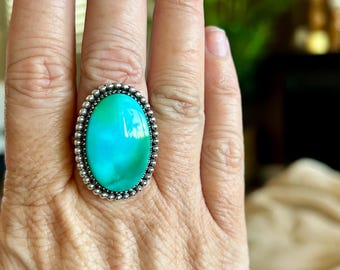 Royston turquoise ans sterling silver ring. Size 9.5