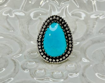 Kingman Turquoise and sterling silver ring. size 8.5