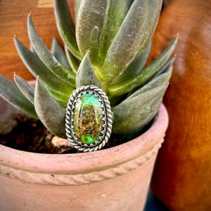 Pilot Mountain Turquoise and sterling silver ring. Size 9.5