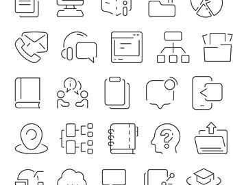 Business & Office Line Icons – 40 Professional Vector Icons