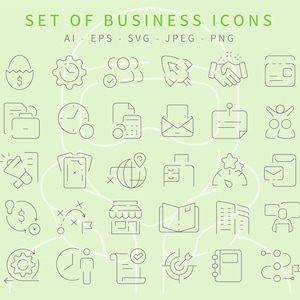 Business thin line icons set. Business vector symbol and icons.