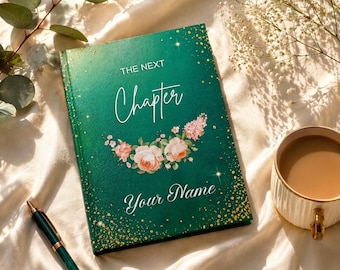 Personalized The Next Chapter Journal, Custom Name Notebook, Floral Diary Gift