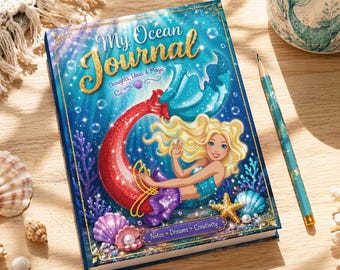 Mermaid Ocean Journal for Girls, Under the Sea Diary, Fantasy Beach Theme Notebook