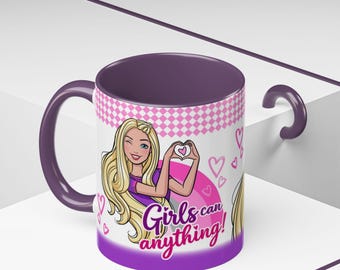 Empowerment Mug, Girls Can Do Anything, Feminist Coffee Cup, Motivational Girl Power (11 oz)