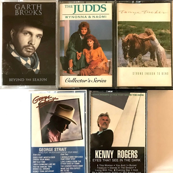 SALE: 1980s & 1990s Country Music Cassette Tape Grab Bag (Vintage 5-Pack)