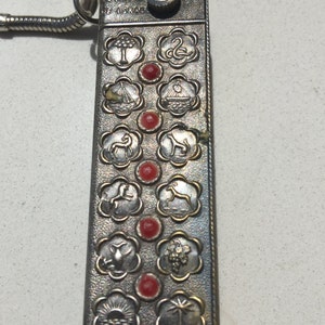 Vintage Telephone Book Sterling Silver Yemenite Design Twelve Tribes of Israel Red Beads Made in Israel Judaica Souvenir Collectibles