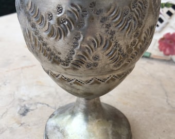 Vintage Wein kelch oder Tasse Silber Metall