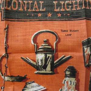 Kay Dee 100 por ciento lino puro iluminación colonial impresión de la mano Vintage toalla de cocina